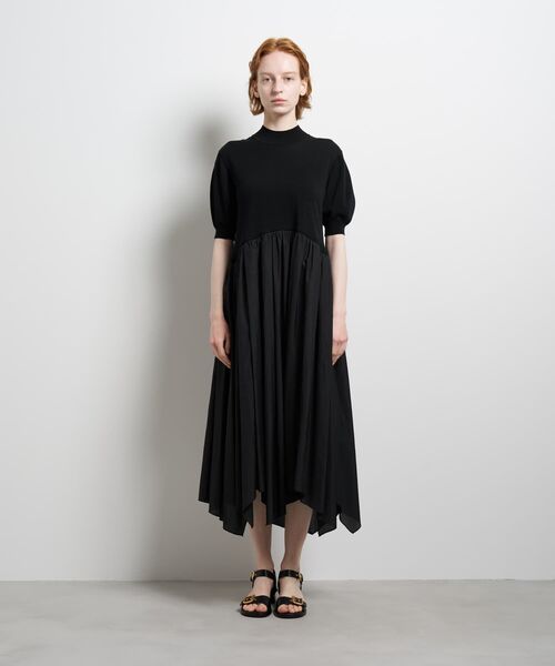 LANVIN en Bleu（ランバンオンブルー）の「ニットドッキングワンピース（ワンピース・レディース・ブラウン/ネイビー/オフホワイト/ブラック・38/36）」の10枚目の写真