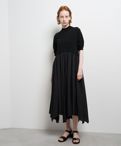 LANVIN en Bleu（ランバンオンブルー）の「ニットドッキングワンピース（ワンピース・レディース・ブラウン/ネイビー/オフホワイト/ブラック・38/36）」の13枚目の写真