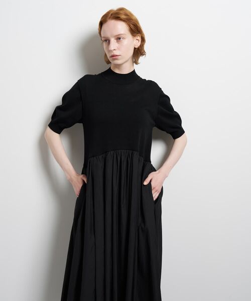 LANVIN en Bleu（ランバンオンブルー）の「ニットドッキングワンピース（ワンピース・レディース・ブラウン/ネイビー/オフホワイト/ブラック・38/36）」の16枚目の写真