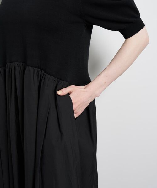 LANVIN en Bleu（ランバンオンブルー）の「ニットドッキングワンピース（ワンピース・レディース・ブラウン/ネイビー/オフホワイト/ブラック・38/36）」の18枚目の写真