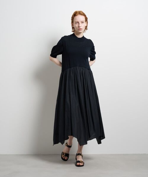 LANVIN en Bleu（ランバンオンブルー）の「ニットドッキングワンピース（ワンピース・レディース・ブラウン/ネイビー/オフホワイト/ブラック・38/36）」の20枚目の写真