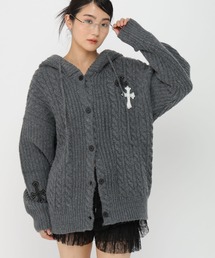 LAND MUSEUM（ランドミュージアム）の「【UNISEX】LAND MUSEUM／クロスケーブルフードカーディガン（カーディガン/ボレロ）」