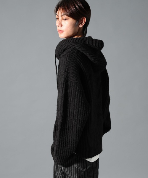 LAND MUSEUM(ランドミュージアム)の「【UNISEX】LAND MUSEUM/クロスケーブルフードカーディガン(カーディガン/ボレロ・メンズ・グレー/ブラック・MEDIUM/SMALL/LARGE)」の20枚目の写真