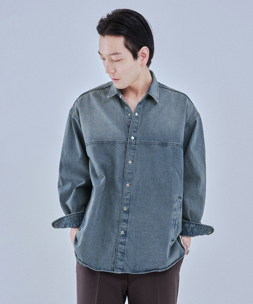 EDIFICE(エディフィス)の「LE JEAN DE EDIFICE 9オンス デニムシャツ(デニムジャケット・メンズ・ホワイト/ライトブルー・SMALL/MEDIUM/LARGE)」の5枚目の写真