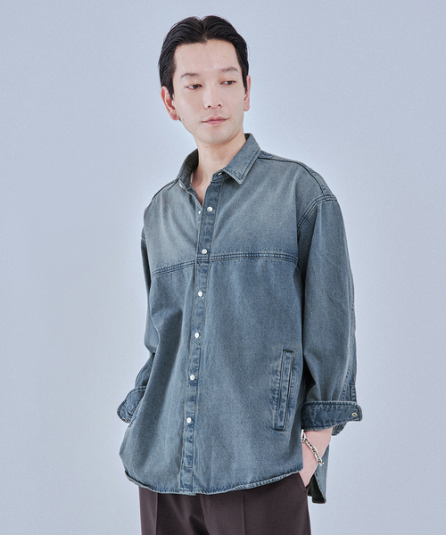 EDIFICE(エディフィス)の「LE JEAN DE EDIFICE 9オンス デニムシャツ(デニムジャケット・メンズ・ホワイト/ライトブルー・SMALL/MEDIUM/LARGE)」の7枚目の写真