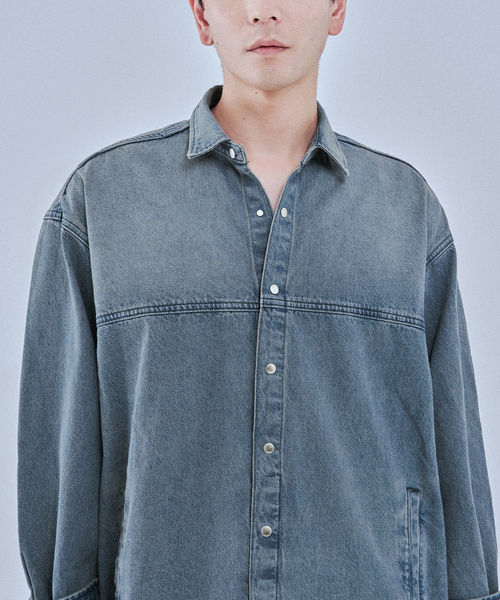 EDIFICE(エディフィス)の「LE JEAN DE EDIFICE 9オンス デニムシャツ(デニムジャケット・メンズ・ホワイト/ライトブルー・SMALL/MEDIUM/LARGE)」の11枚目の写真