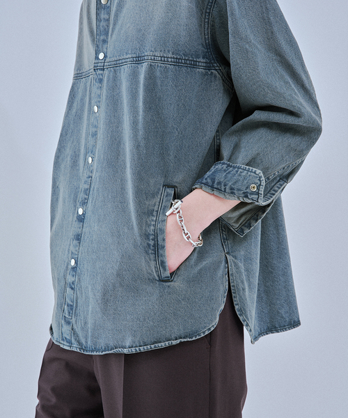 EDIFICE(エディフィス)の「LE JEAN DE EDIFICE 9オンス デニムシャツ(デニムジャケット・メンズ・ホワイト/ライトブルー・SMALL/MEDIUM/LARGE)」の13枚目の写真