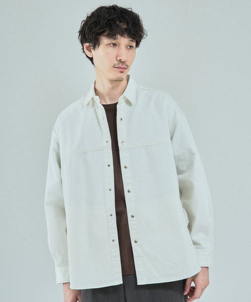 EDIFICE(エディフィス)の「LE JEAN DE EDIFICE 9オンス デニムシャツ(デニムジャケット・メンズ・ホワイト/ライトブルー・SMALL/MEDIUM/LARGE)」の18枚目の写真