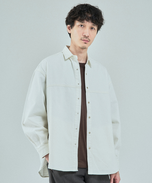 EDIFICE(エディフィス)の「LE JEAN DE EDIFICE 9オンス デニムシャツ(デニムジャケット・メンズ・ホワイト/ライトブルー・SMALL/MEDIUM/LARGE)」の19枚目の写真