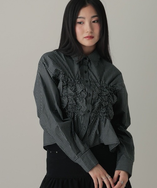 3.3 Field Trip （3.3フィールドトリップ）の「3.3 Field Trip／フロントギャザーシャツ（シャツ/ブラウス・レディース・サックスブルー/その他1/その他2・FREE）」の8枚目の写真