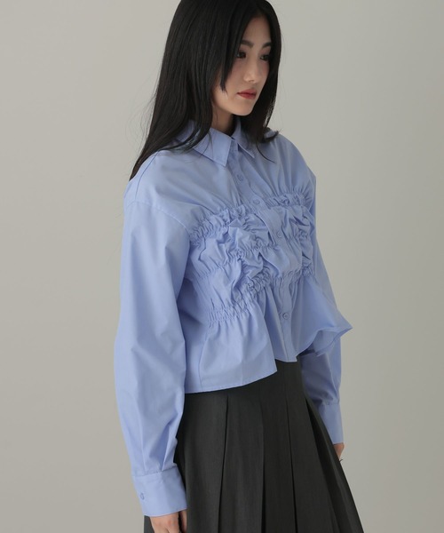 3.3 Field Trip （3.3フィールドトリップ）の「3.3 Field Trip／フロントギャザーシャツ（シャツ/ブラウス・レディース・サックスブルー/その他1/その他2・FREE）」の19枚目の写真