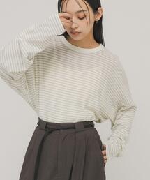 KBF | シアーボーダールーズニット(ニット/セーター)