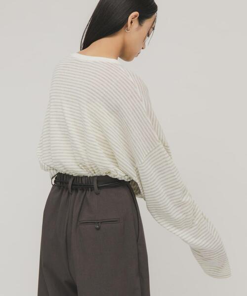 KBF（ケイビーエフ）の「シアーボーダールーズニット（ニット/セーター・レディース・グレー系その他/ブラウン系その他/ホワイト系その他/レッド系その他・ONE）」の7枚目の写真