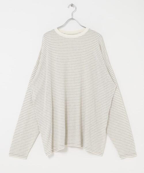 KBF（ケイビーエフ）の「シアーボーダールーズニット（ニット/セーター・レディース・グレー系その他/ブラウン系その他/ホワイト系その他/レッド系その他・ONE）」の12枚目の写真