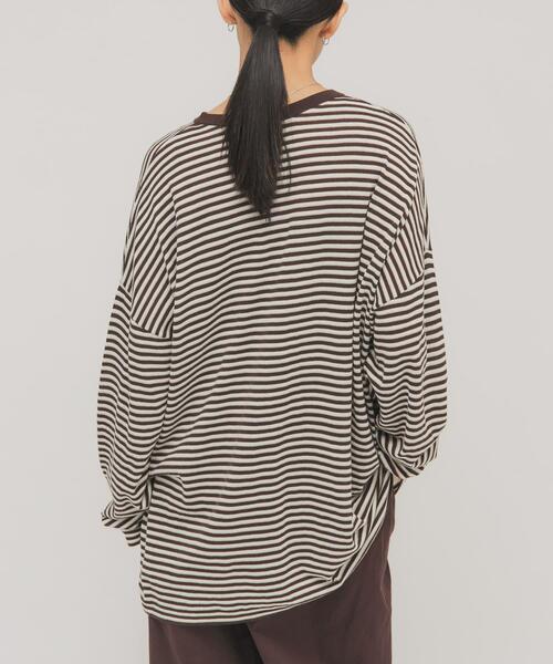 KBF（ケイビーエフ）の「シアーボーダールーズニット（ニット/セーター・レディース・グレー系その他/ブラウン系その他/ホワイト系その他/レッド系その他・ONE）」の16枚目の写真