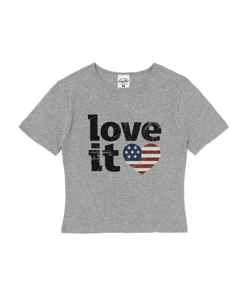 CARGOBROS FOR WOMAN(カーゴブロスフォーウィメン)の「ヴィンテージハートフラッグショート半袖Tシャツ(ソリッドグレー)(Tシャツ/カットソー・レディース・その他・FREE)」の2枚目の写真