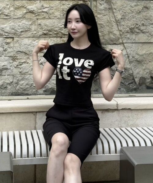 CARGOBROS FOR WOMAN(カーゴブロスフォーウィメン)の「ヴィンテージハートフラッグショート半袖Tシャツ(ソリッドグレー)(Tシャツ/カットソー・レディース・その他・FREE)」の7枚目の写真