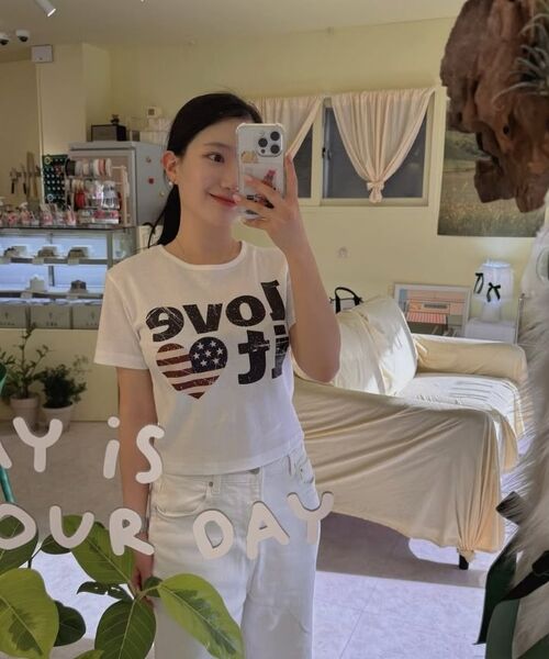 CARGOBROS FOR WOMAN(カーゴブロスフォーウィメン)の「ヴィンテージハートフラッグショート半袖Tシャツ(ソリッドグレー)(Tシャツ/カットソー・レディース・その他・FREE)」の9枚目の写真
