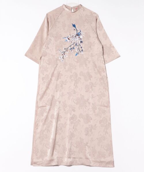 チャイハネ(チャイハネ)の「【チャイハネ】ネリナラ刺繍ワンピース(ワンピース・レディース・ピンク/ベージュ/グレー・FREE)」の3枚目の写真