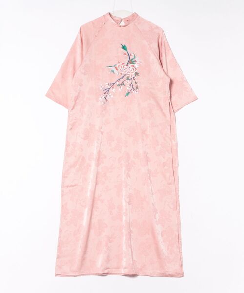 チャイハネ(チャイハネ)の「【チャイハネ】ネリナラ刺繍ワンピース(ワンピース・レディース・ピンク/ベージュ/グレー・FREE)」の4枚目の写真