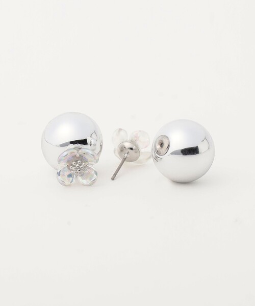 シルバーcolor✳︎2WAY✳︎マンテル✳︎銀箔✳︎ラウンドチャーム✳︎ピアス 2WAY フラワー ボールピアス（ピアス（両耳用））｜BEAMS HEART