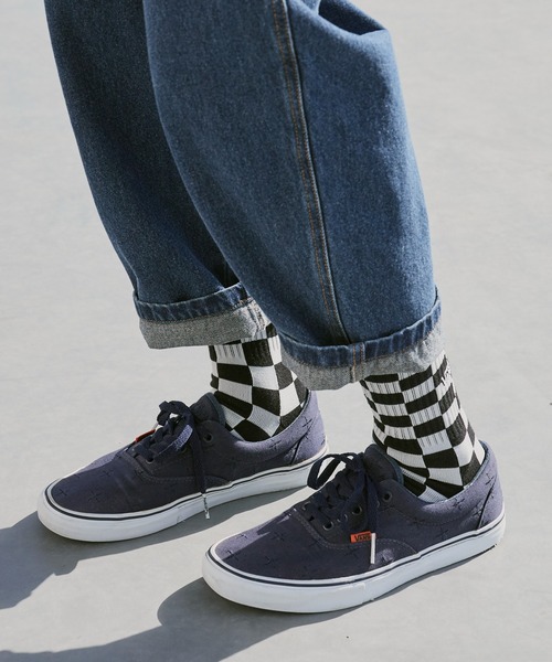 VANS(バンズ)の「VANS/ヴァンズ チェッカーボード リブ編み クルーソックス(ソックス/靴下・メンズ・ブラック・ONE SIZE)」の3枚目の写真
