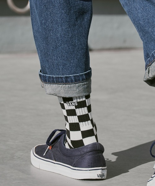 VANS(バンズ)の「VANS/ヴァンズ チェッカーボード リブ編み クルーソックス(ソックス/靴下・メンズ・ブラック・ONE SIZE)」の6枚目の写真