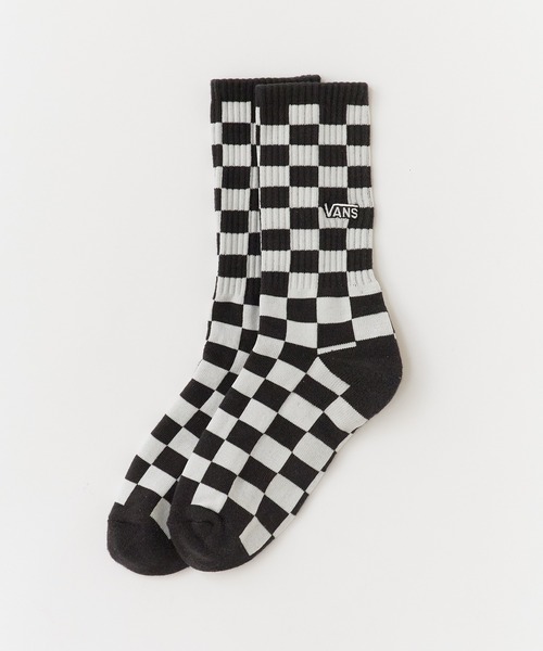 VANS(バンズ)の「VANS/ヴァンズ チェッカーボード リブ編み クルーソックス(ソックス/靴下・メンズ・ブラック・ONE SIZE)」の2枚目の写真
