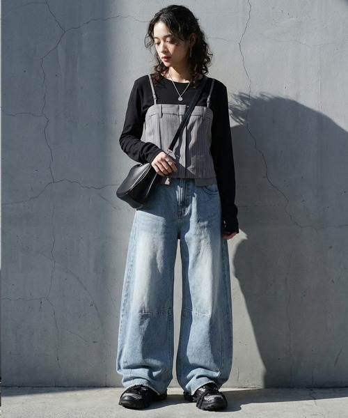 antiqua（アンティカ）の「綿100 Uネック シアーロンT（Tシャツ/カットソー・レディース・ブラック/チャコールグレー/ブルー/ホワイト/ライム/ピンク・P/R）」の14枚目の写真