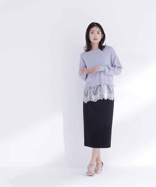 NATURAL BEAUTY BASIC(ナチュラルビューティーベーシック)の「◇ペンシルラインスカート(スカート・レディース・ブラウン/ブラック/オフホワイト・FREE)」の3枚目の写真