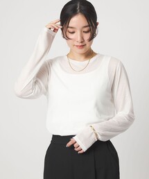 green label relaxing | 【WEB限定】<at ease>シアー テンジク ロングスリーブ カットソー(Tシャツ/カットソー)