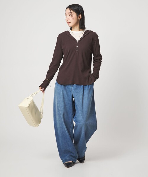 green label relaxing(グリーンレーベルリラクシング)の「【WEB限定】<at ease>シアー テンジク ロングスリーブ カットソー(Tシャツ/カットソー・レディース・ナチュラル/モカ/ライトグレー/ホワイト・FREE)」の11枚目の写真