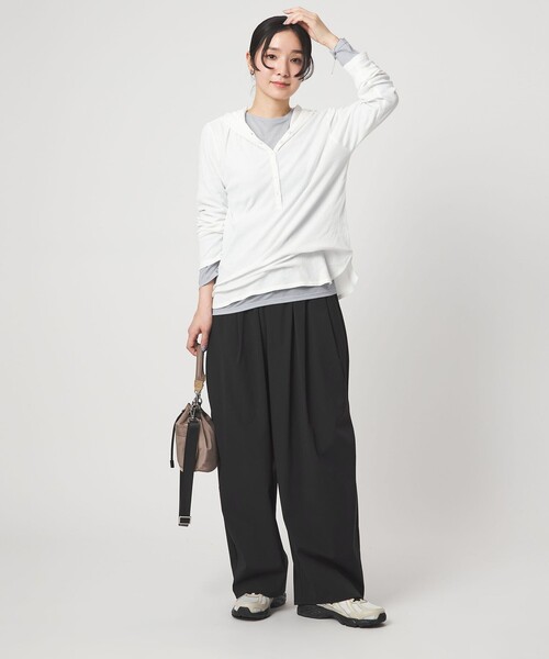 green label relaxing(グリーンレーベルリラクシング)の「【WEB限定】<at ease>シアー テンジク ロングスリーブ カットソー(Tシャツ/カットソー・レディース・ナチュラル/モカ/ライトグレー/ホワイト・FREE)」の17枚目の写真