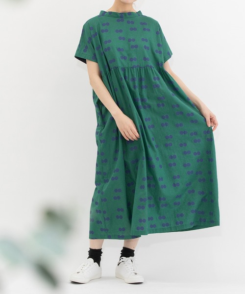 セール】リネンコットンダブルドット2wayジャンスカワンピース