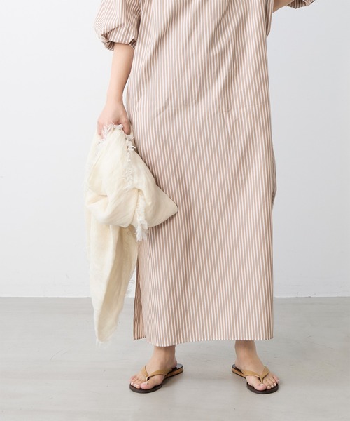 ASAUCE MELER（アソースメレ）の「【ASAUCE MELER】リネンガーゼストール（ストール/ショール・レディース・アイボリー/ベージュ・FREE）」の7枚目の写真