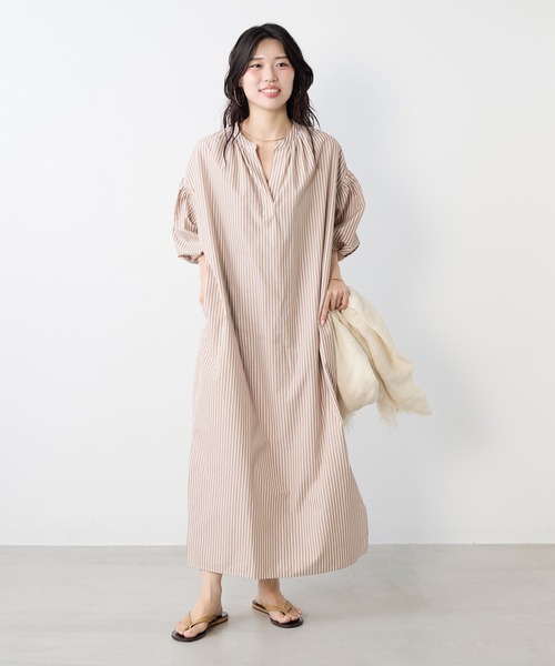 ASAUCE MELER（アソースメレ）の「【ASAUCE MELER】リネンガーゼストール（ストール/ショール・レディース・アイボリー/ベージュ・FREE）」の9枚目の写真