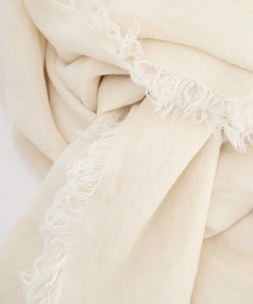 ASAUCE MELER（アソースメレ）の「【ASAUCE MELER】リネンガーゼストール（ストール/ショール・レディース・アイボリー/ベージュ・FREE）」の11枚目の写真