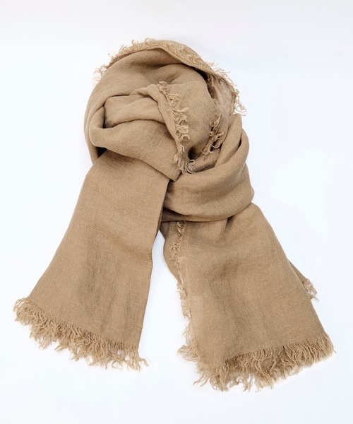 ASAUCE MELER（アソースメレ）の「【ASAUCE MELER】リネンガーゼストール（ストール/ショール・レディース・アイボリー/ベージュ・FREE）」の20枚目の写真