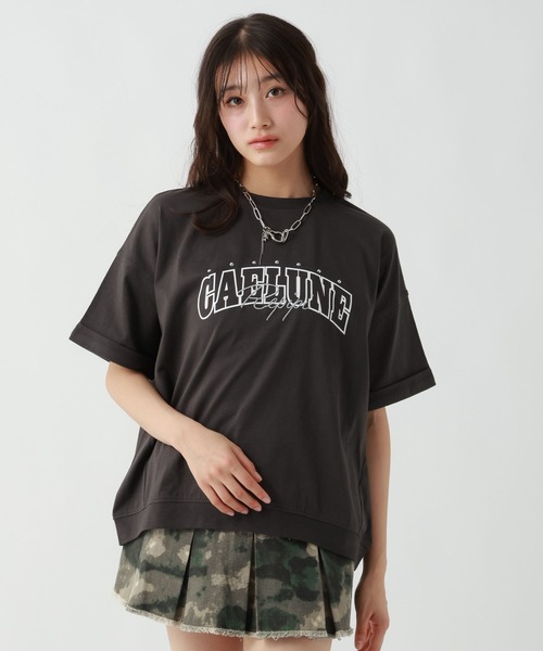 repipi armario(レピピ アルマリオ)の「【綿100%】キラキラカレッジTee(Tシャツ/カットソー・キッズ・ピンク/オフホワイト/サックスブルー/ブラック/イエロー/グレー・MEDIUM/SMALL/LARGE)」の9枚目の写真