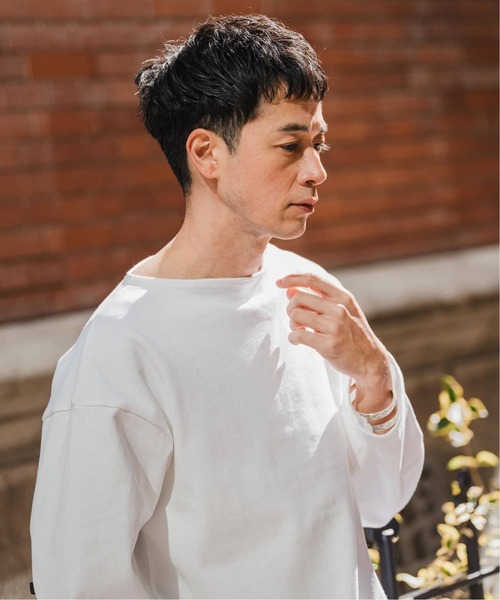 SAINT JAMES(セントジェームス)の「SAINT JAMES(セントジェームス) OUESSANT ルーズ (SOLID)(Tシャツ/カットソー・メンズ・ホワイト/ブラック・6/5/4)」の14枚目の写真