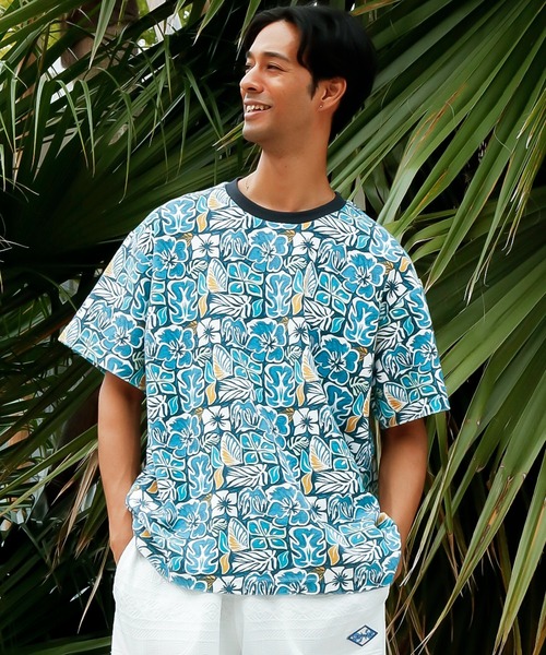 Kahiko(カヒコ)の「【Kahiko】ロアアメンズTシャツ(Tシャツ/カットソー・メンズ・ブルー系その他/ブラック×ホワイト/ブルー/ベージュ・FREE)」の1枚目の写真