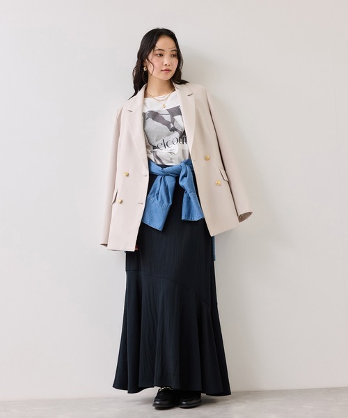 VIS(ビス)の「サテンツイルマーメイドスカート(スカート・レディース・キナリ/ネイビー・FREE)」の15枚目の写真