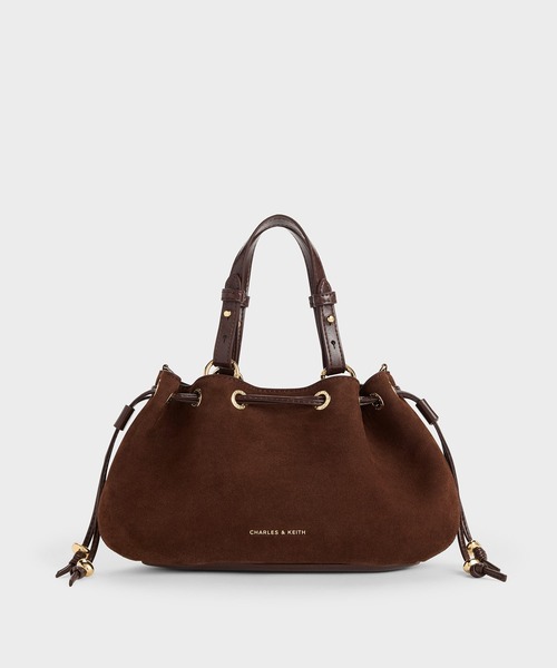 CHARLES & KEITH(チャールズ & キース)の「Moxieミニモキシードローストリングバケットバッグ(ショルダーバッグ・レディース・ダークブラウン・S)」の3枚目の写真