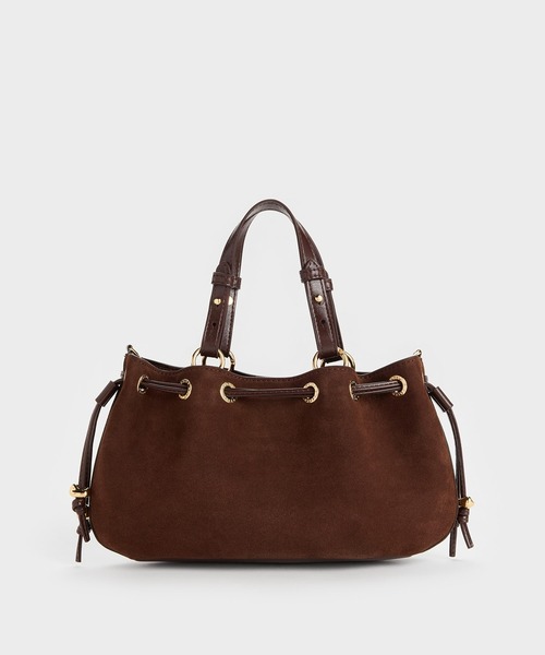CHARLES & KEITH(チャールズ & キース)の「Moxieミニモキシードローストリングバケットバッグ(ショルダーバッグ・レディース・ダークブラウン・S)」の5枚目の写真