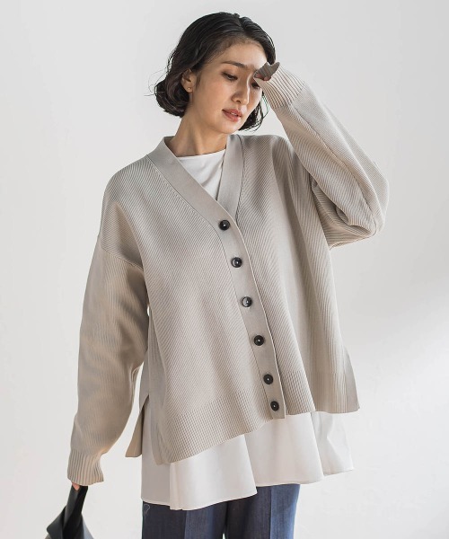 la.f…（ラエフ）の「【WEB限定カラーあり】スポンディッシュニットカーディガン（ニット/セーター・レディース・ピンク/グリーン/ベージュ/チャコールグレー/パープル・9号）」の3枚目の写真