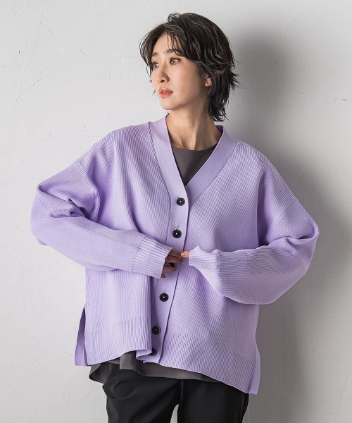 la.f…（ラエフ）の「【WEB限定カラーあり】スポンディッシュニットカーディガン（ニット/セーター・レディース・ピンク/グリーン/ベージュ/チャコールグレー/パープル・9号）」の5枚目の写真