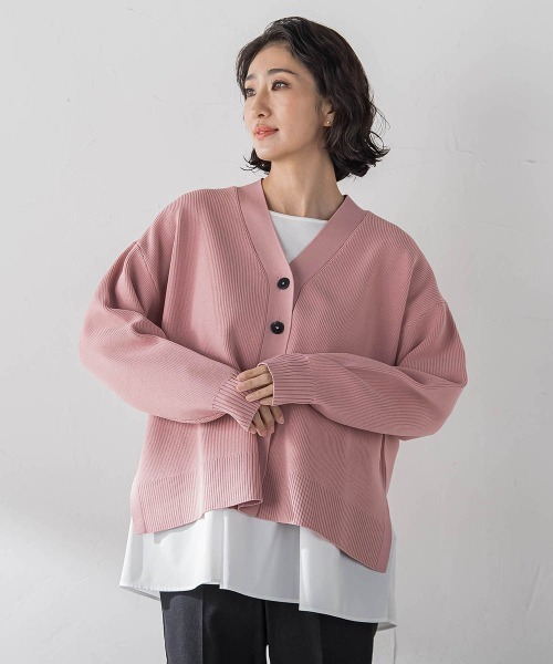 la.f…（ラエフ）の「【WEB限定カラーあり】スポンディッシュニットカーディガン（ニット/セーター・レディース・ピンク/グリーン/ベージュ/チャコールグレー/パープル・9号）」の18枚目の写真