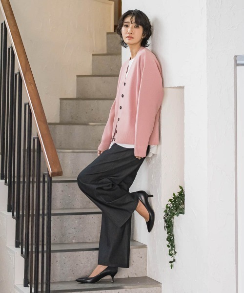 la.f…（ラエフ）の「【WEB限定カラーあり】スポンディッシュニットカーディガン（ニット/セーター・レディース・ピンク/グリーン/ベージュ/チャコールグレー/パープル・9号）」の10枚目の写真