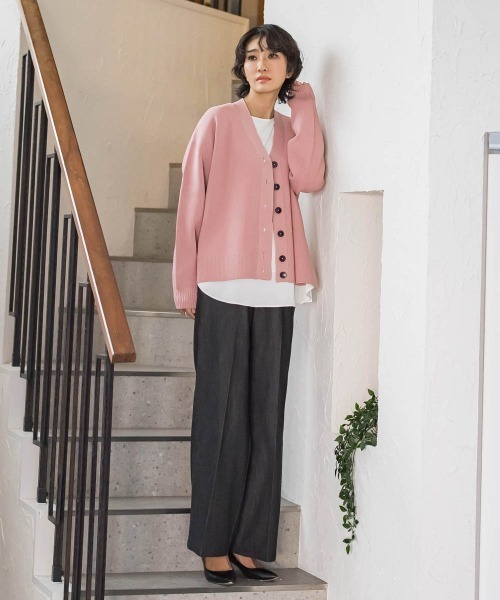 la.f…（ラエフ）の「【WEB限定カラーあり】スポンディッシュニットカーディガン（ニット/セーター・レディース・ピンク/グリーン/ベージュ/チャコールグレー/パープル・9号）」の9枚目の写真