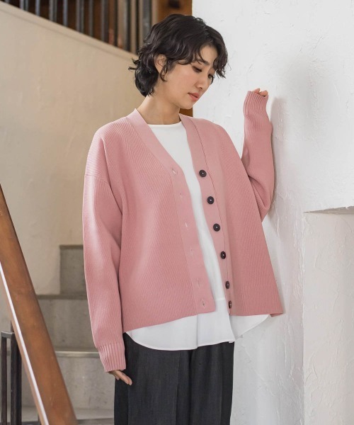 la.f…（ラエフ）の「【WEB限定カラーあり】スポンディッシュニットカーディガン（ニット/セーター・レディース・ピンク/グリーン/ベージュ/チャコールグレー/パープル・9号）」の6枚目の写真